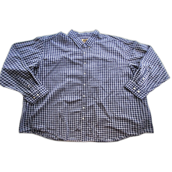 The Foundry Supply Co. Other - Foundry Men's 5XL Blue White Gingham Plaid Short Sleeve Button Down Shirt